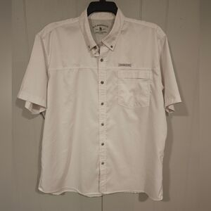 GH Bass & Co Men's XL White Short Sleeve Fishing Shirt Light Weight Rip Stop